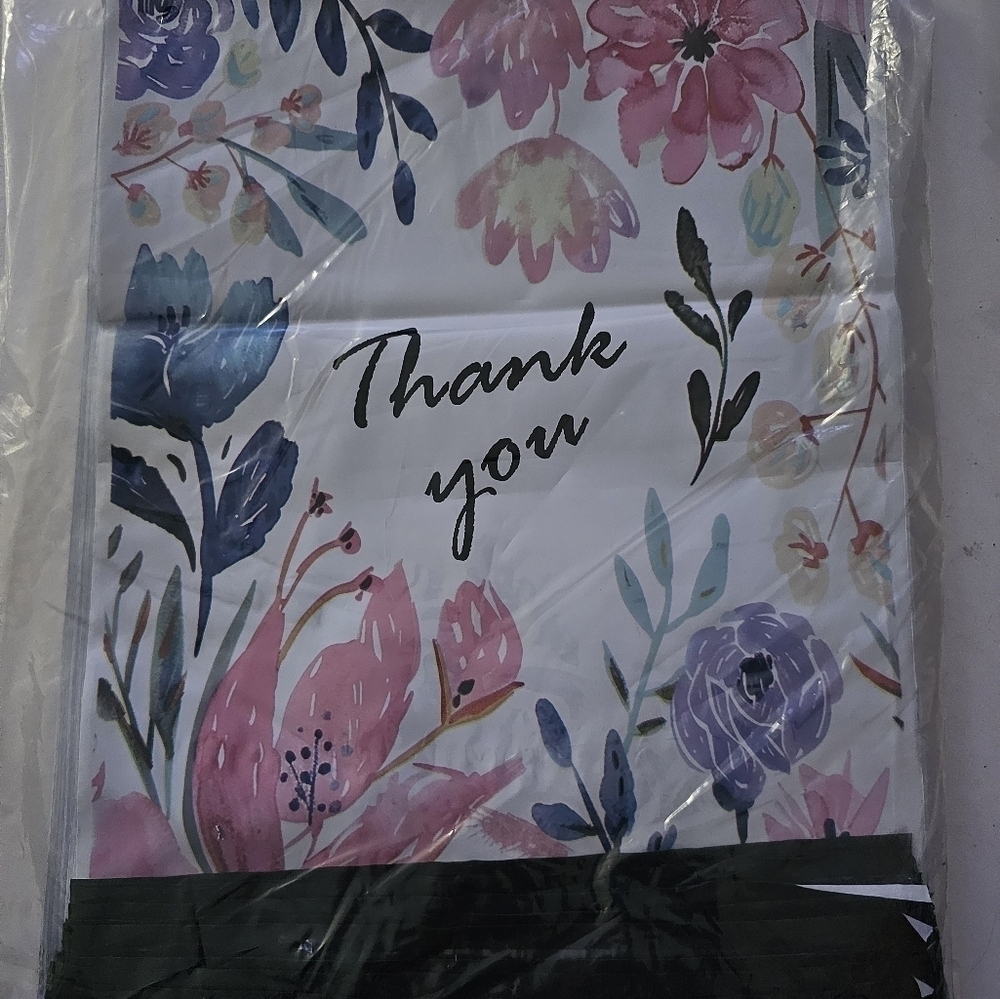 10x13 floral thank you poly mailer quantity of ten
